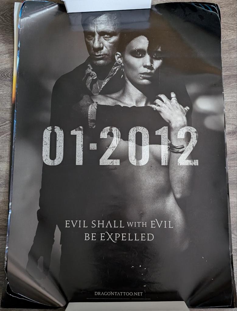 Teaser Filmposter The Girl with the Dragon Tattoo (2011), Verzamelen, Posters, Rechthoekig Staand, Ophalen of Verzenden, Zo goed als nieuw