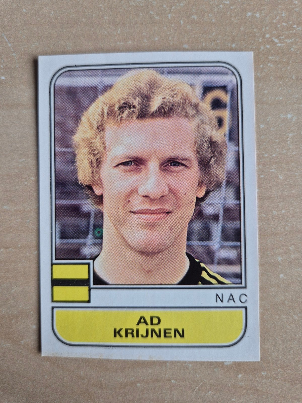Panini Voetbal 82 Ad Krijnen NAC, Verzamelen, Ophalen of Verzenden, Zo goed als nieuw, NAC Breda, Poster, Plaatje of Sticker