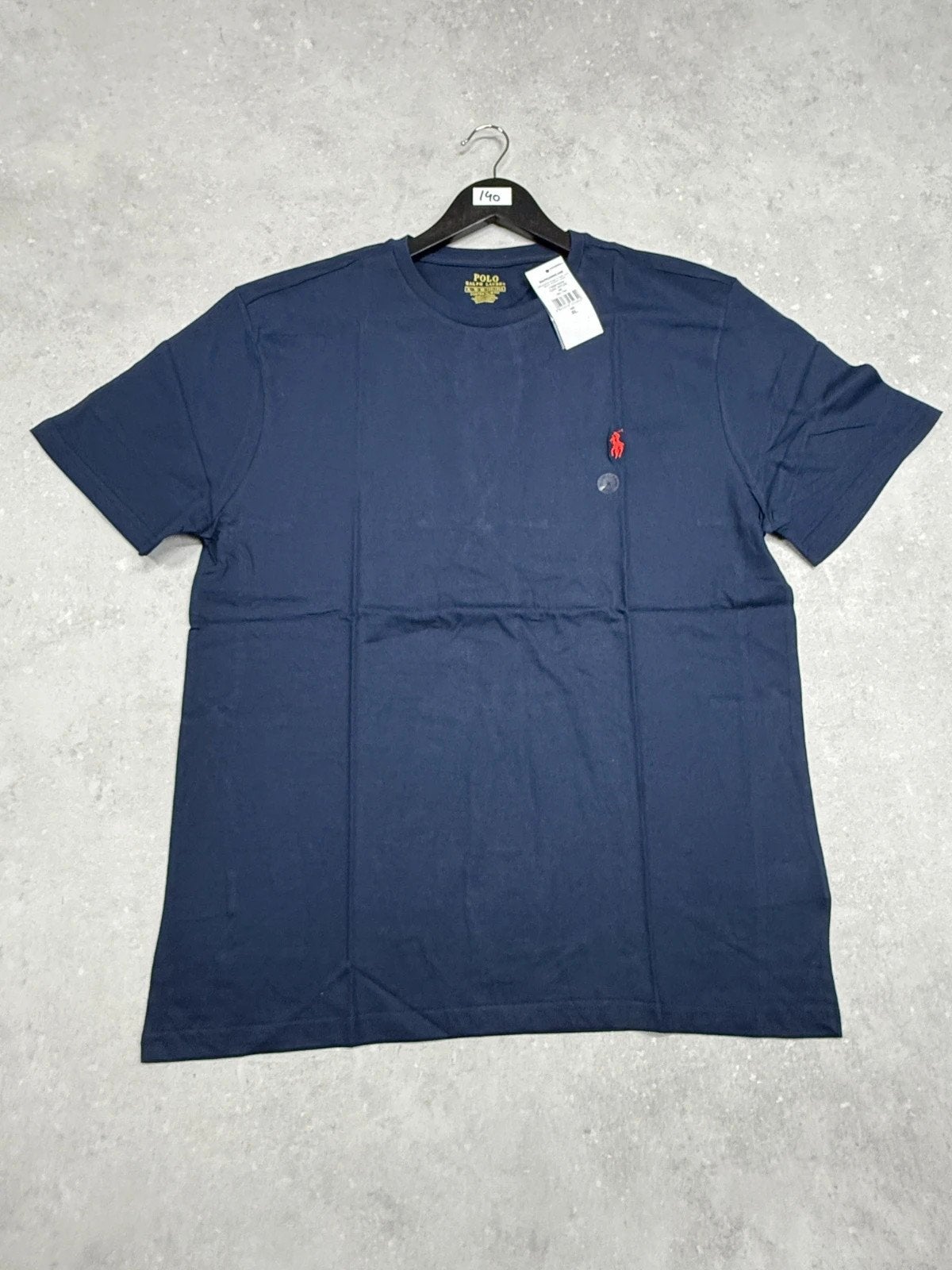 Polo Ralph Lauren Custom Slim Fit T-shirt Navy Blue XL #140, Kleding | Heren, Blauw, Ralph Lauren, Maat 56/58 (XL), Ophalen of Verzenden