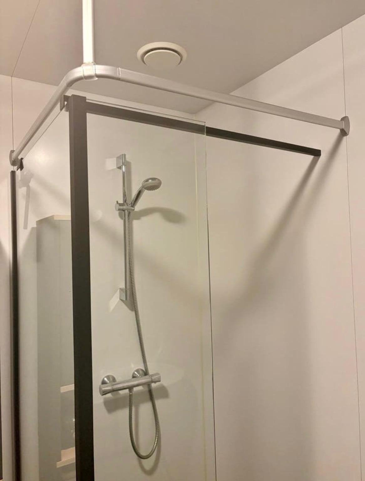 Diamond Inloopdouche 90 cm Mat Zwart Helder Glas, Ophalen, Nieuw, Met douche