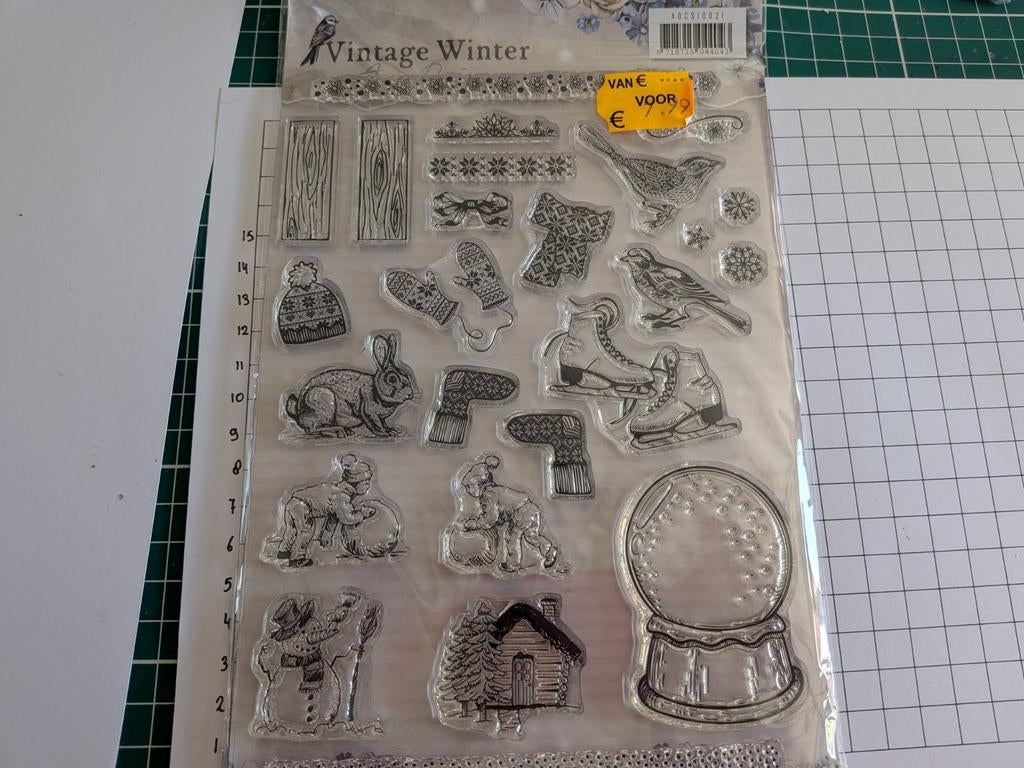 Vintage winter Amy design clear staml, Hobby en Vrije tijd, Ophalen of Verzenden, Clearstamp