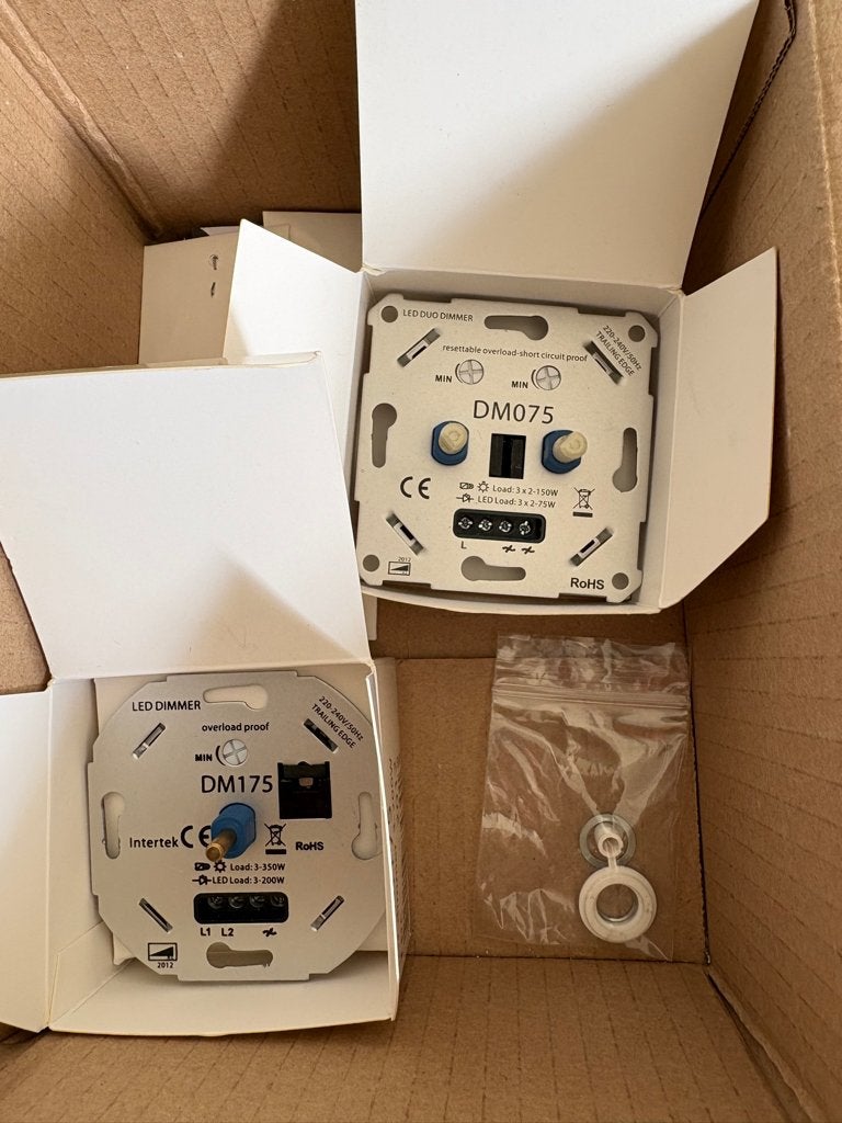 2x LED dimmer basiselement met draai-uitschakelaar, Ophalen of Verzenden, Nieuw, Dimmer