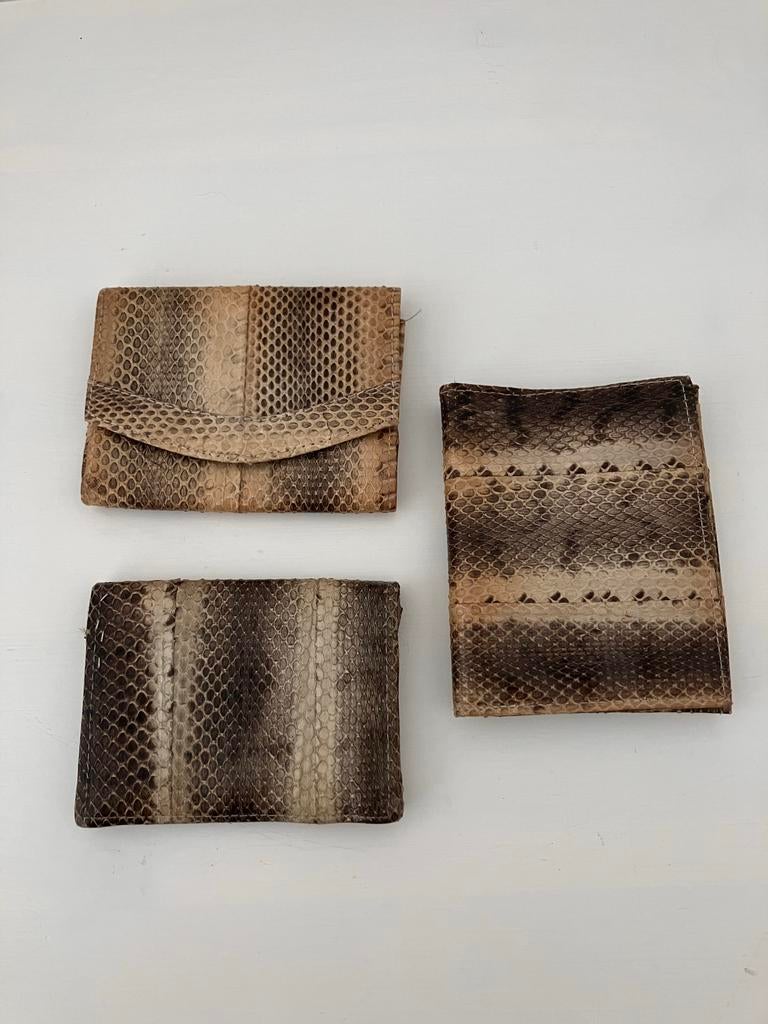 3 unieke portemonnees van echt slangenleer, Overige merken, Bruin, Nieuw, Ophalen of Verzenden