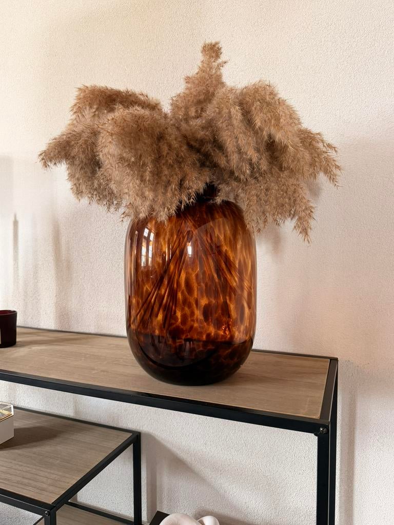 Grote luipaardprint vaas Xenos, Ophalen, Overige kleuren, Minder dan 50 cm, Glas