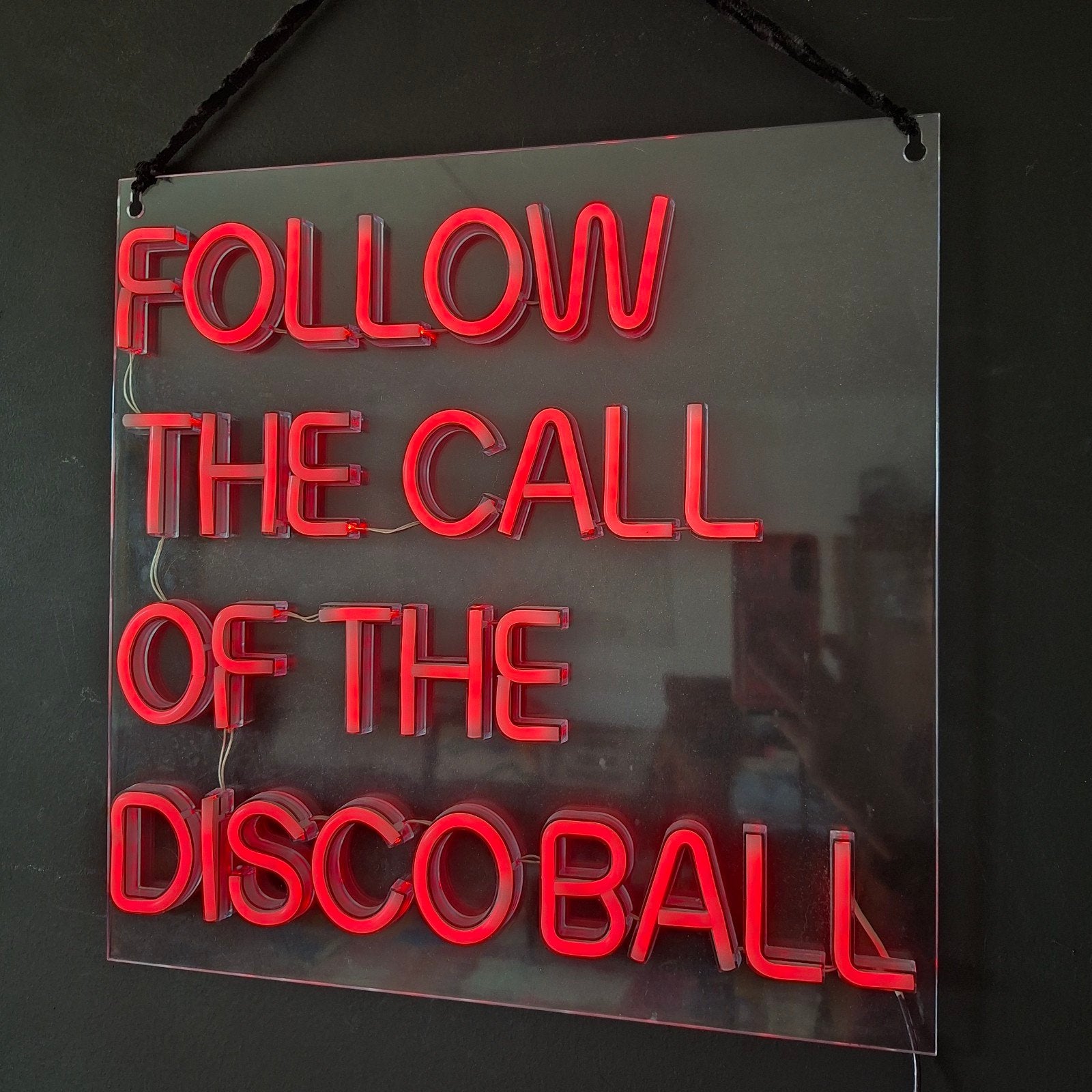 Disco neon letters object 40x40, Ophalen, Tekstbord, 40 cm, 40 cm