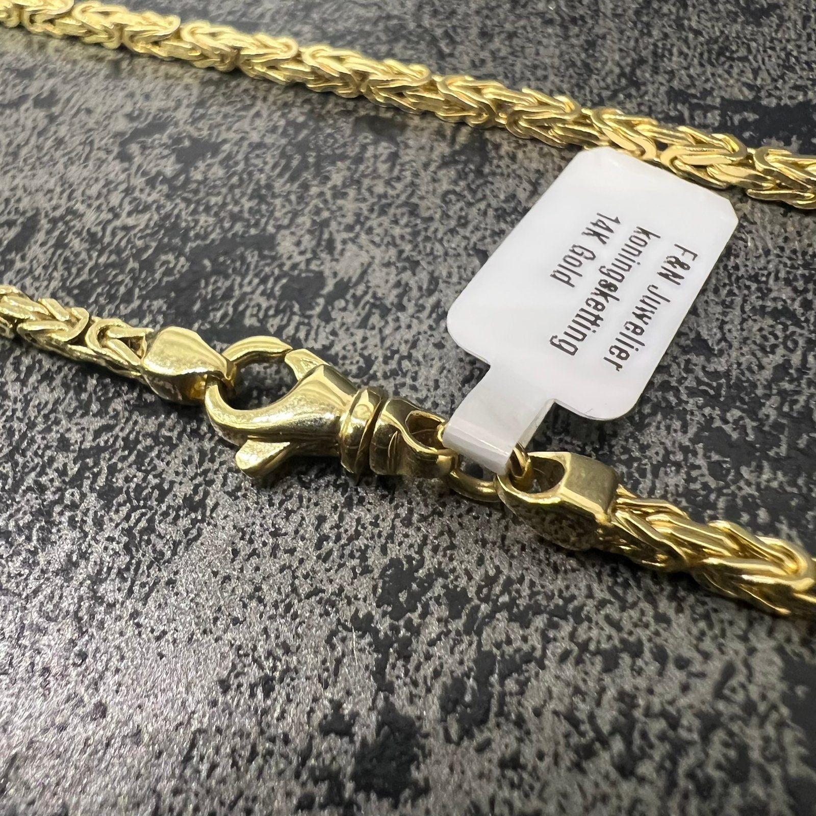 14k gouden koningsketting massieve schakel italy, Ophalen of Verzenden, Nieuw, Goud