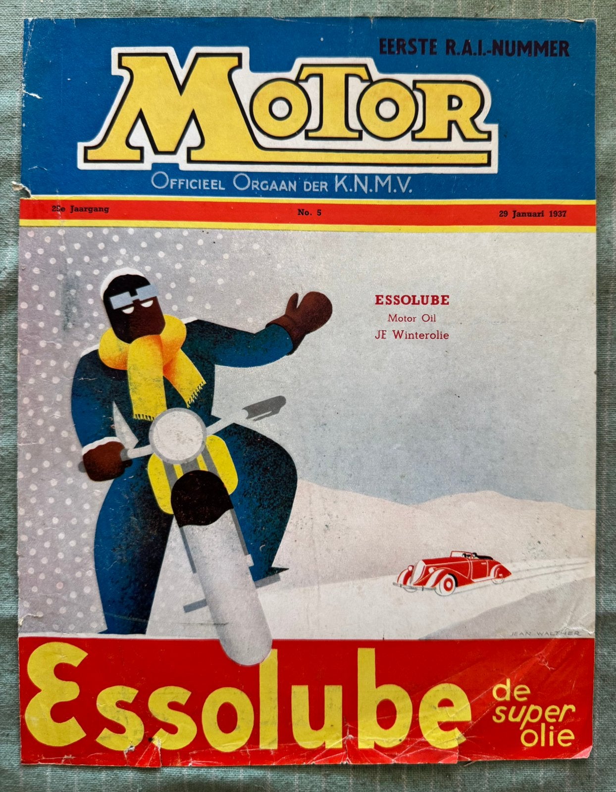 Advertentie 1937 Essolube Esso Jean Walther, Verzenden, Zo goed als nieuw, Overige typen