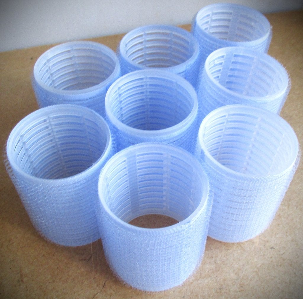 Haarkrullers~Set 8 Comair haarrollers mt klittenband - Blauw, Sieraden, Tassen en Uiterlijk, Ophalen of Verzenden, Zo goed als nieuw