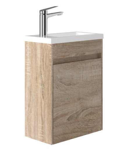 Toiletmeubel, licht eiken, wastafel + onderkast, Elin 40, Ophalen of Verzenden, Nieuw