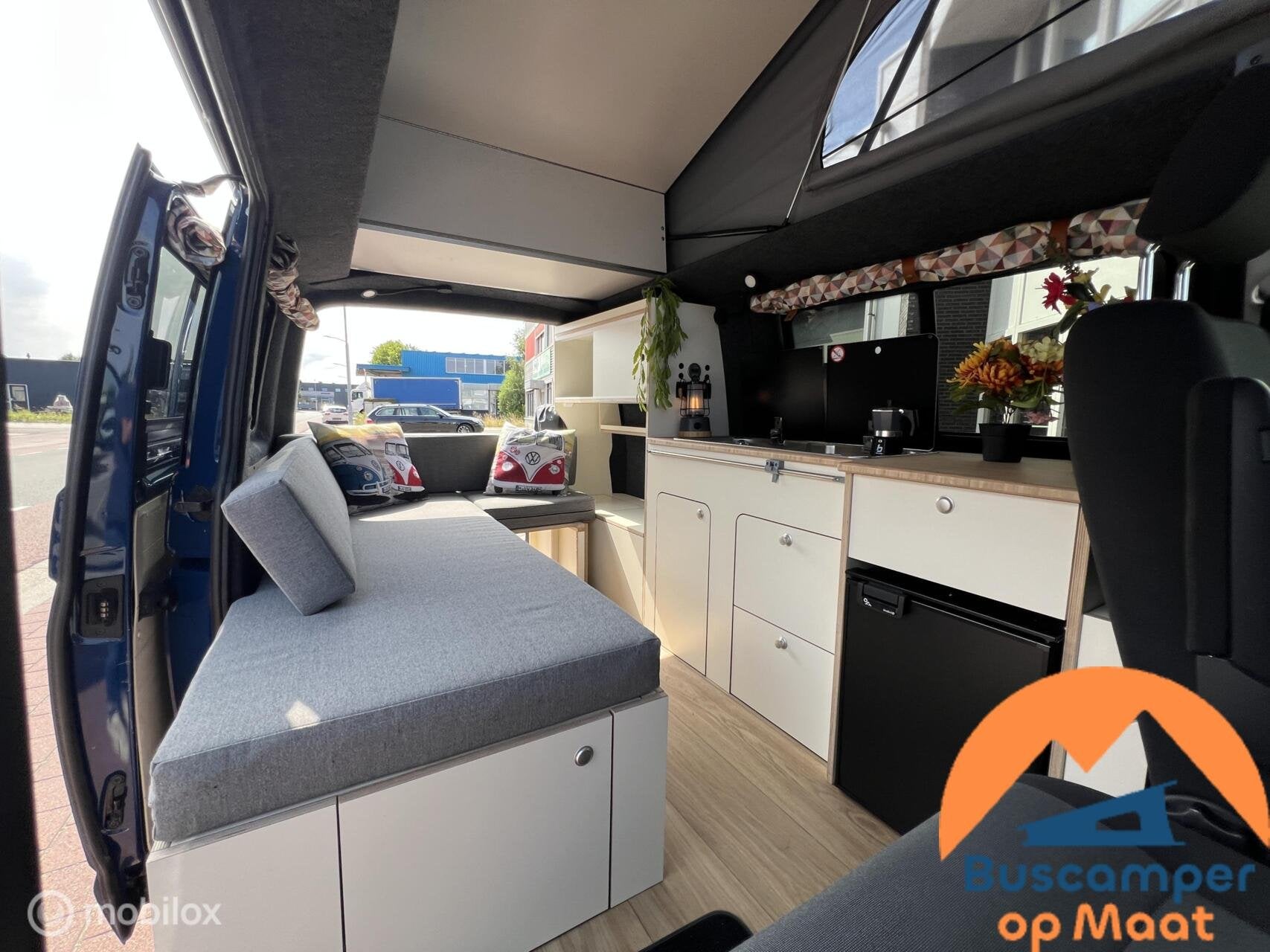 Volkswagen T6 Nevada l1h1 2016 BLAUW, Caravans en Kamperen, Verkoop@buscamperopmaat.nl, Bedrijf, Elektrische ramen, Airbags
