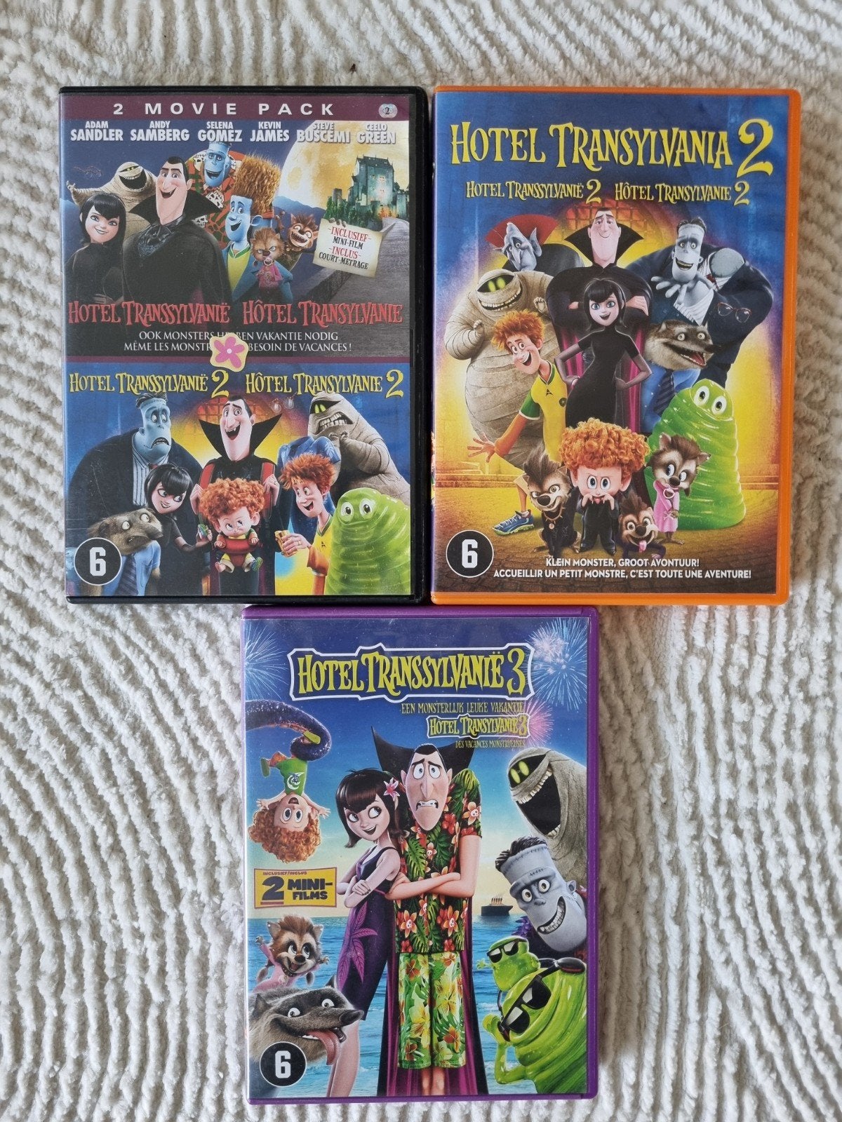 Hotel Transylvania 1, 2 & 3 DVD Collectie, Cd's en Dvd's, Dvd's | Kinderen en Jeugd, Gebruikt, Animatie, Verzamelbox, Nederlands