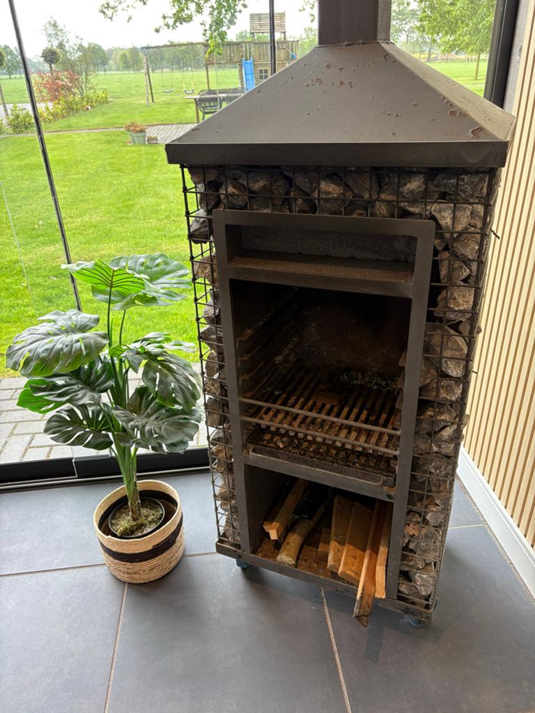 Unieke verrijdbare open haard voor buiten, Ophalen, Gebruikt, Vrijstaande haard, Houthaard