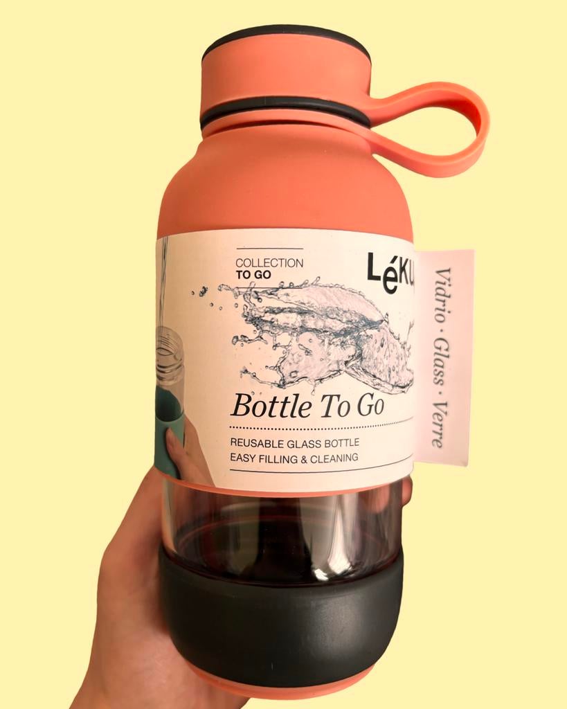 Lekue ecofriendly waterfles van glas, Ophalen of Verzenden, Nieuw
