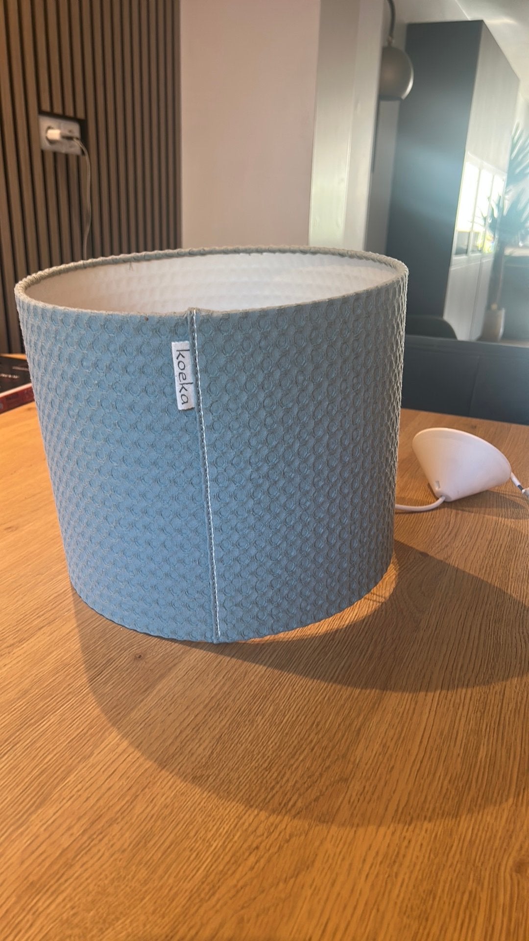 Koeka - hanglamp, Ophalen, Textiel, E27 (groot), Zo goed als nieuw