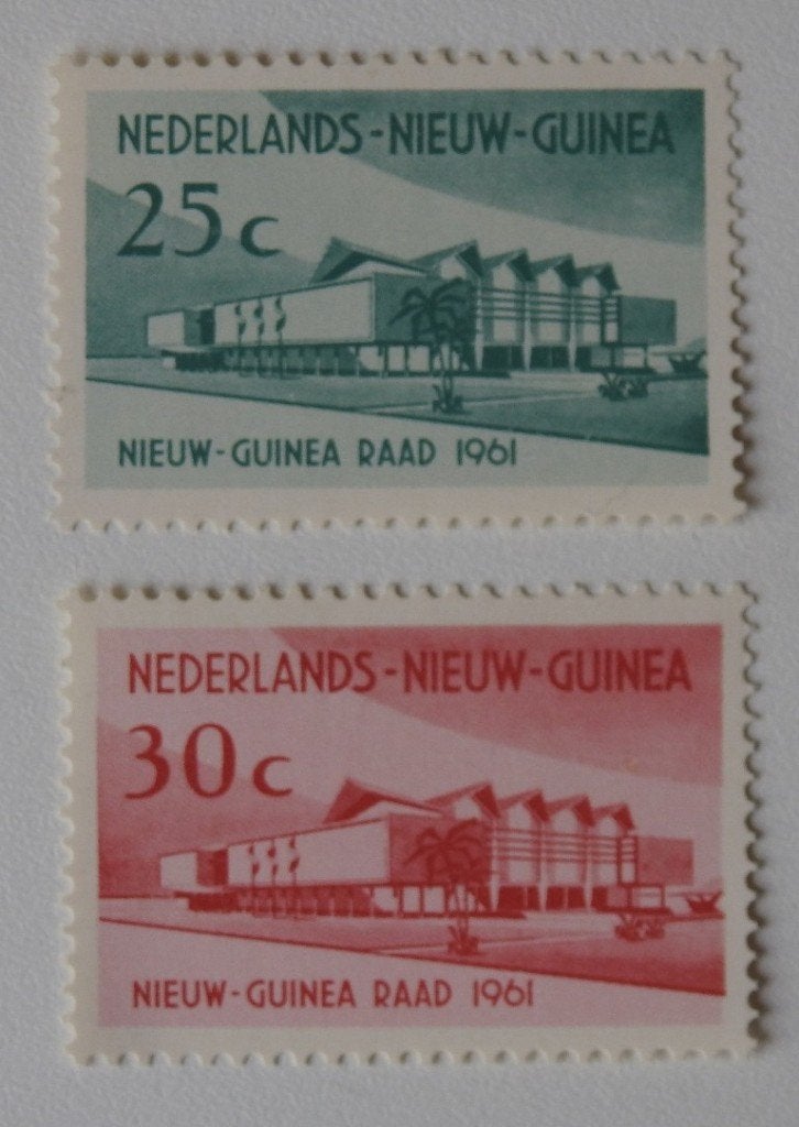 2 postzegels Nederlands Nieuw Guinea  1961, Verzenden, Postfris, Nieuw-Guinea