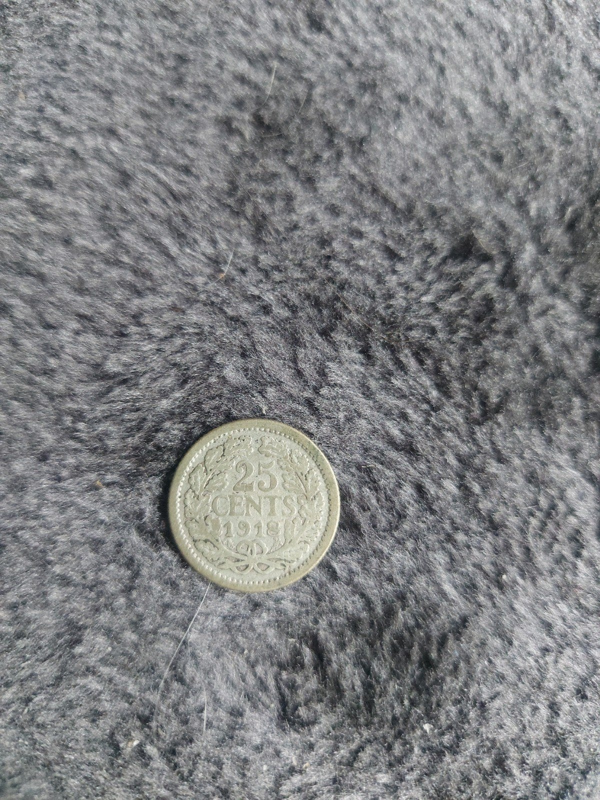 Zilveren 25 Cent Munt Koningin Wilhelmina 1918, Zilver, 25 cent, Ophalen of Verzenden, Koningin Wilhelmina