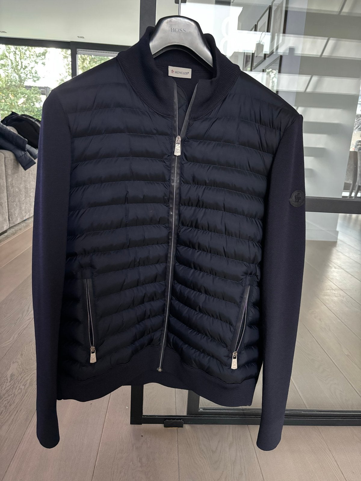 Moncler jas donkerblauw maat XL nieuw/ongedragen, Ophalen, Nieuw, Maat 56/58 (XL), Blauw