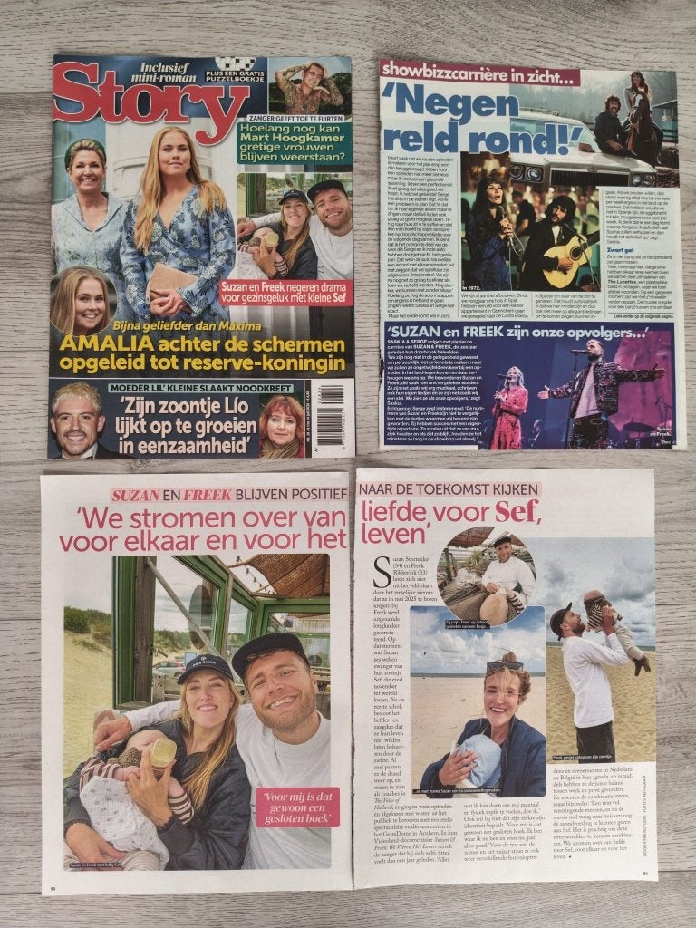 Suzan en Freek 3 pagina's tijdschriften artikelen, Verzenden, Zo goed als nieuw, Boek, Tijdschrift of Artikel