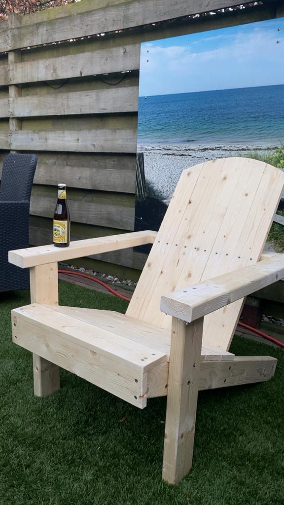 Handgemaakte houten tuinstoel, 2 zitplaatsen, Nieuw, Ophalen of Verzenden, Stoel