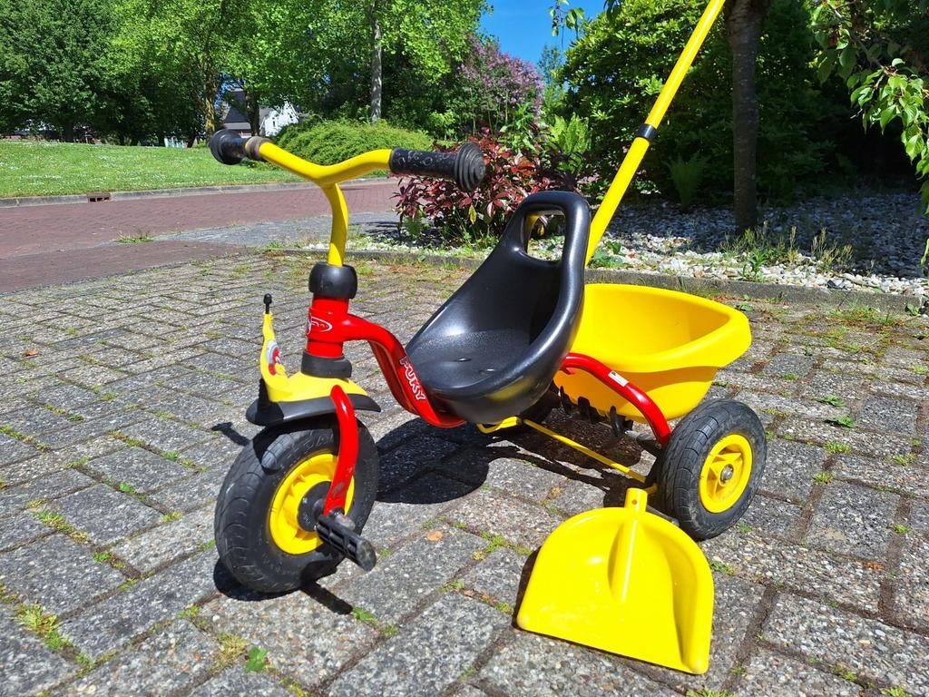 Puky driewieler met duwstang en kiepbak, Ophalen, Gebruikt, Trapvoertuig