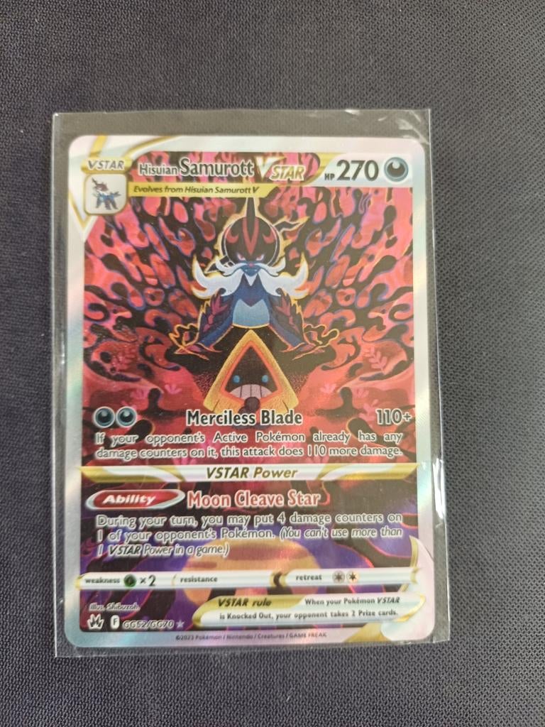 Hisuian Samurott VSTAR Pokémon Kaart (Astral Radiance), Ophalen of Verzenden, Zo goed als nieuw, Losse kaart, Foil