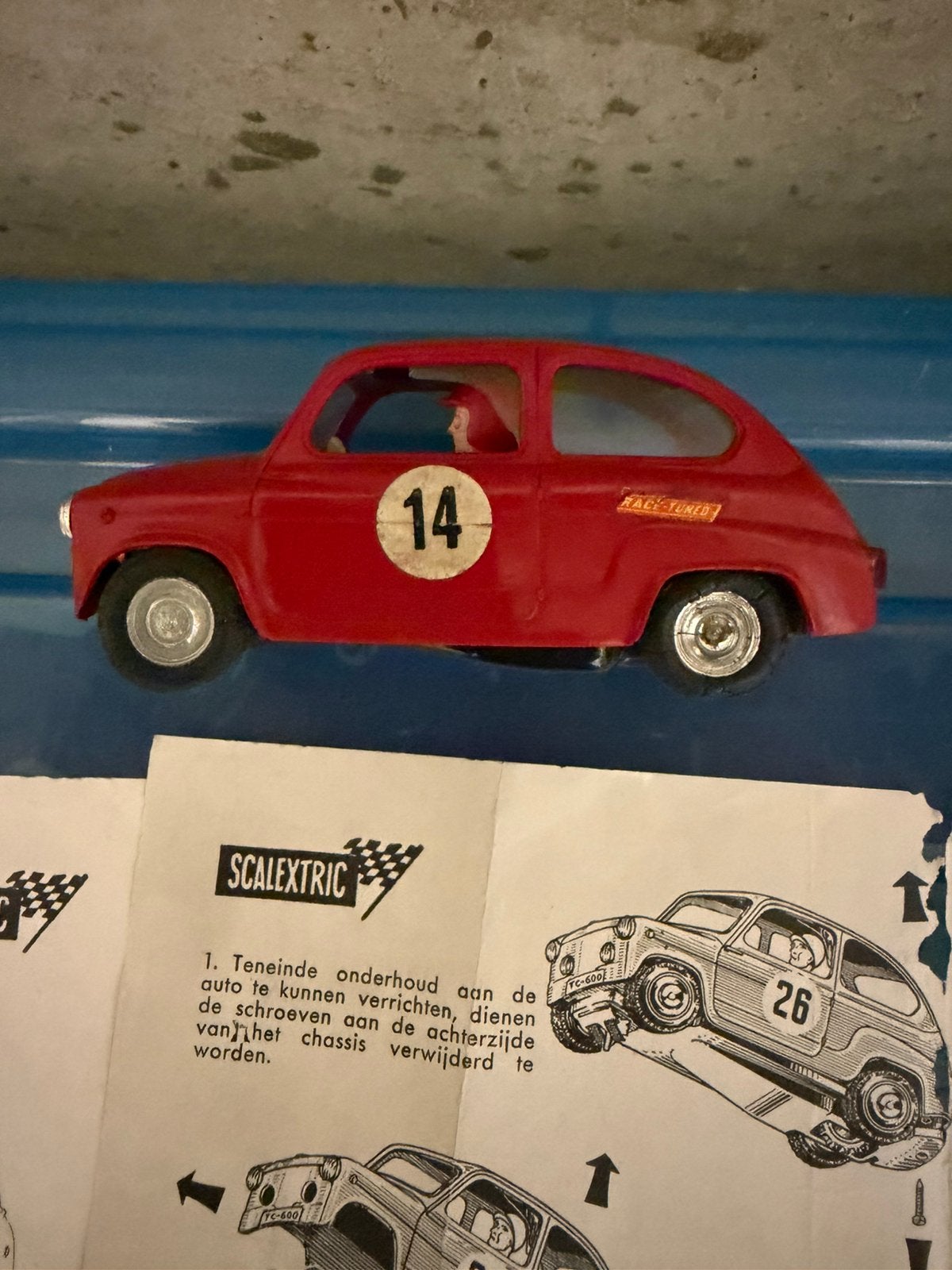Scalexric triang fiat 600 abarth tc600 zeldzaam, Ophalen of Verzenden