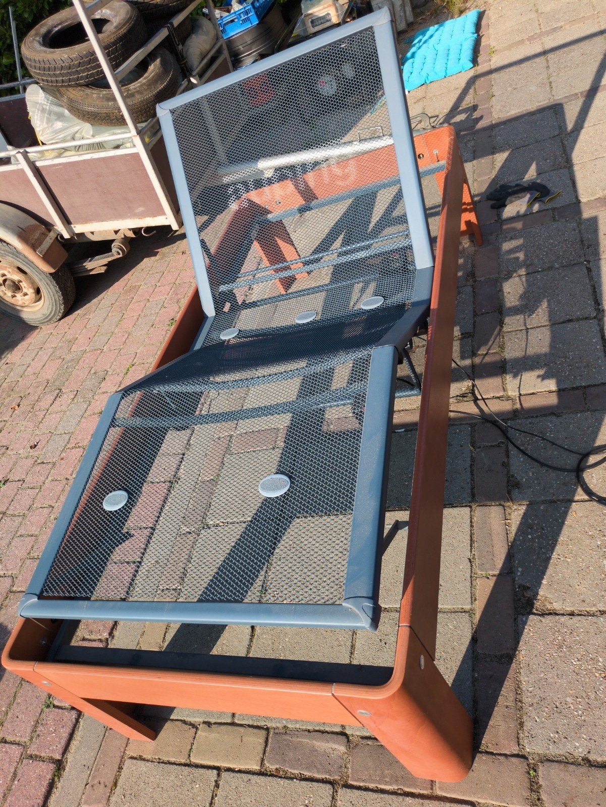 Auping Auronde 90x200 cm met elektrische spiraalbodem, Ophalen, 90 cm, Eenpersoons, Bruin