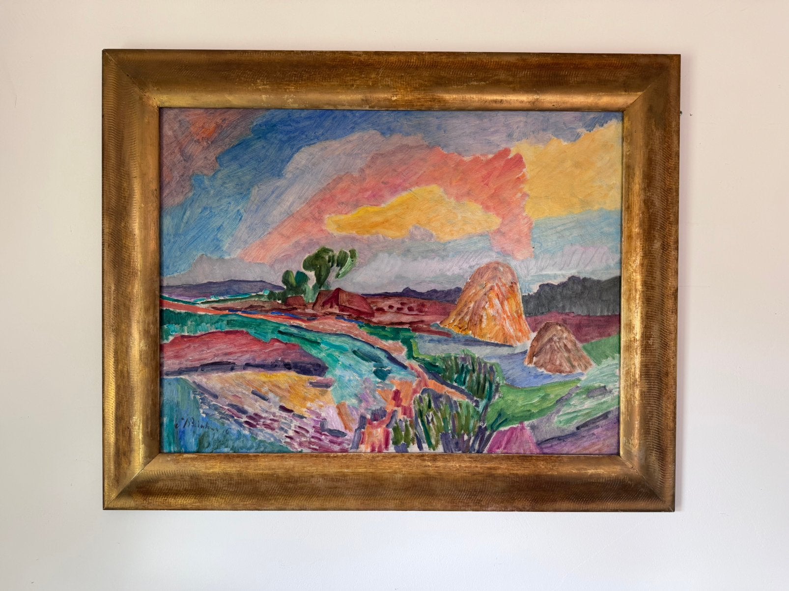 Schilderij, Ophalen, Paneel, Bijzondere lijst, Landschap