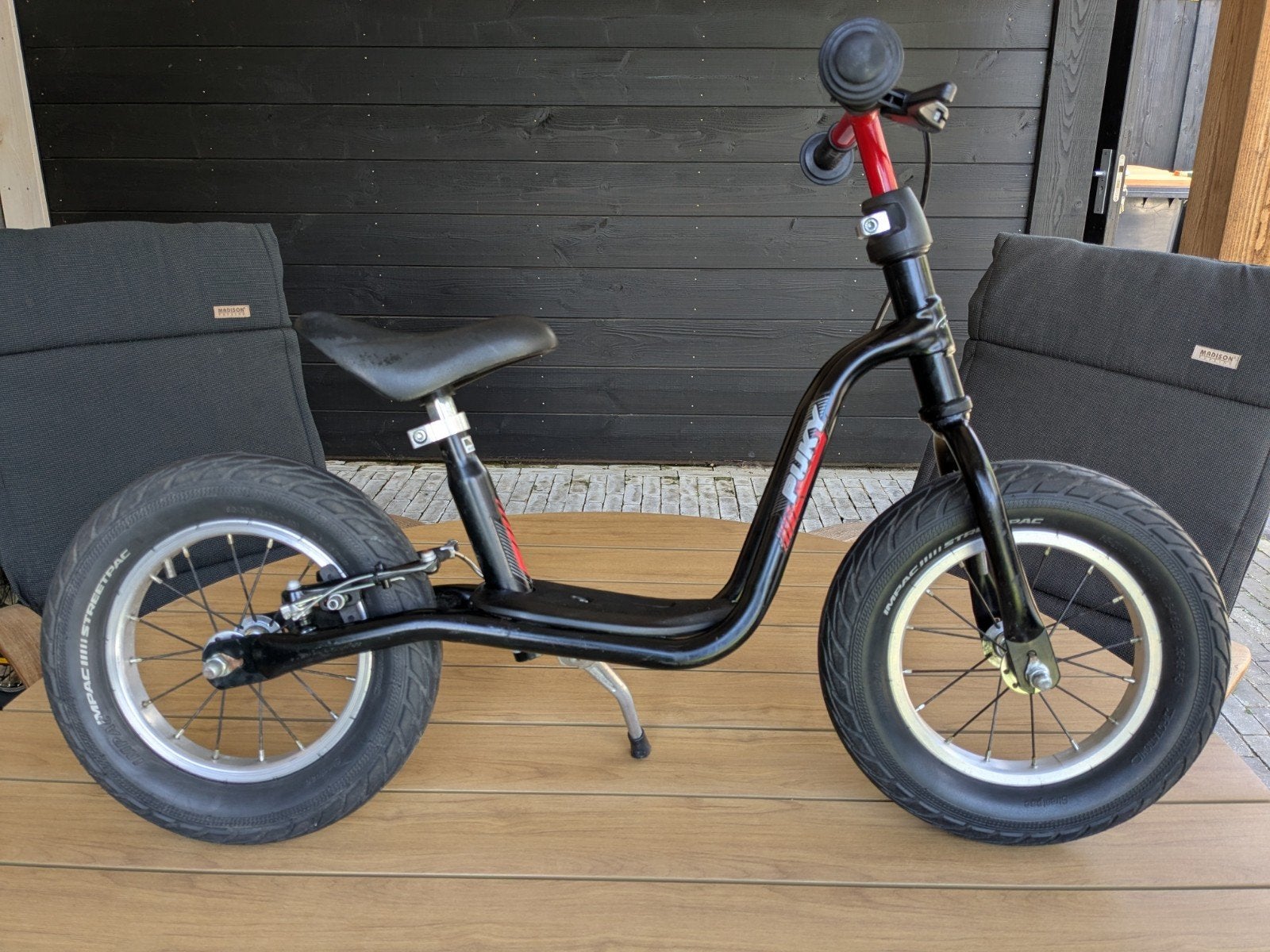 Puky loopfiets 12 inch - Zwart/Rood, Ophalen, Gebruikt, Loopfiets