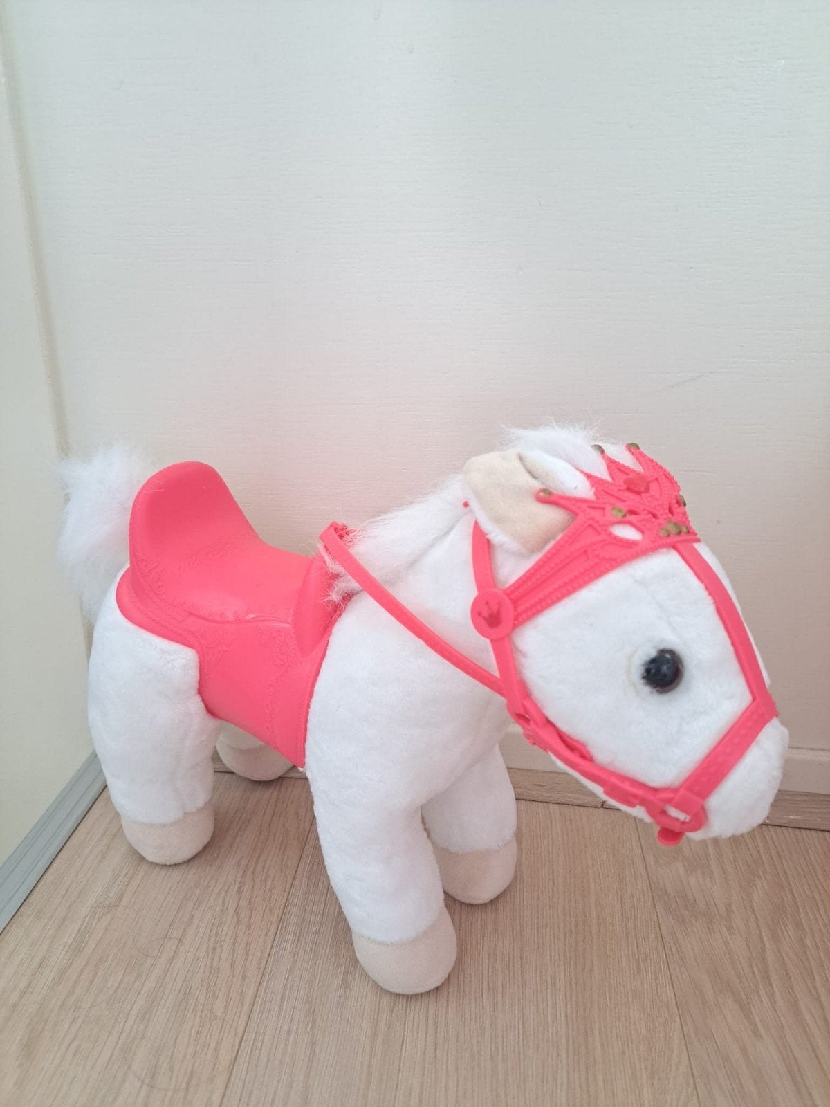 speelgoedpaard - wit roze accessoires- zalf creation, Ophalen, Gebruikt, Overige typen, Overige merken