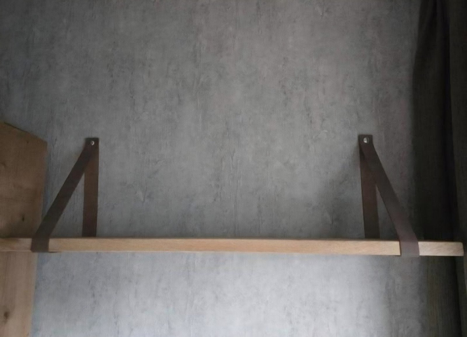 Wandplank met lederen ophangsysteem 100x19.5x3cm, Ophalen of Verzenden, Nieuw