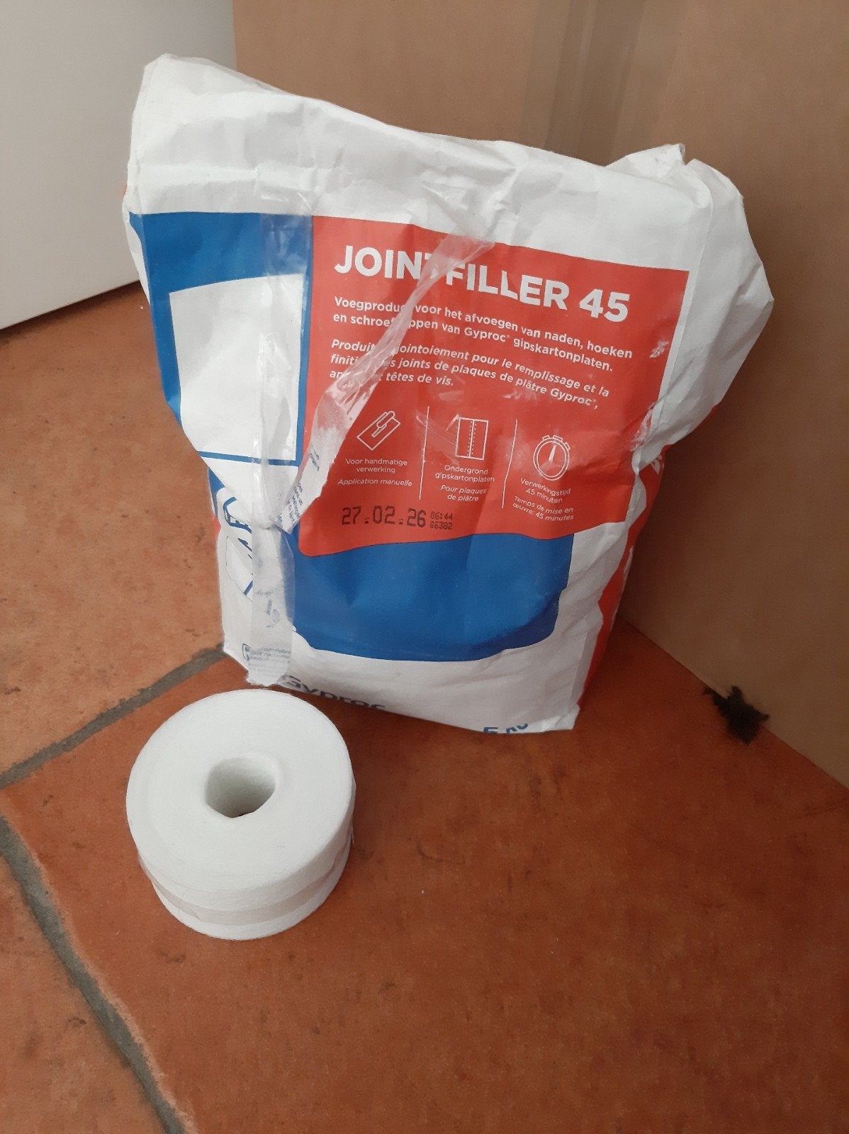 Gyproc Joint Filler 45 Voegproduct voor Gipsplaten, Ophalen, Wandtegels, Minder dan 20 cm, Minder dan 5 m²