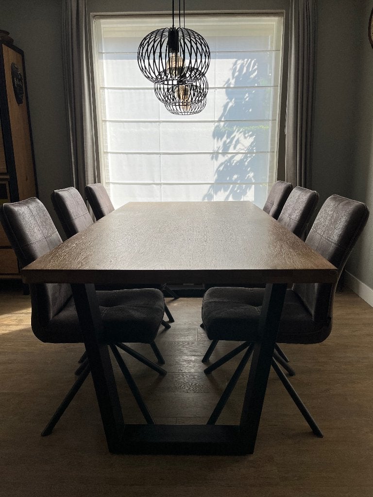 H&H eettafel uit de serie Metalox, 200 cm of meer, 50 tot 100 cm, Zo goed als nieuw, Vijf personen of meer