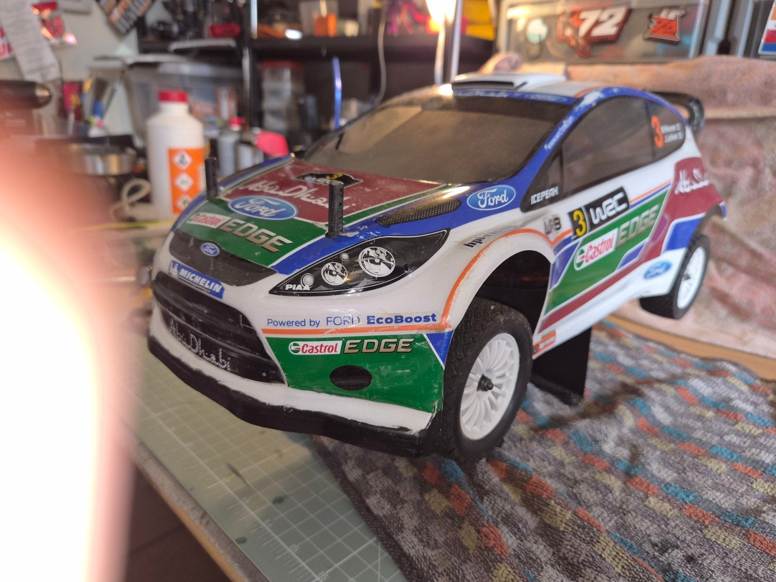 RC Rally Auto Ford Fiesta WRC Nitro 1:8, Gebruikt, Auto offroad, Ophalen of Verzenden, Nitro