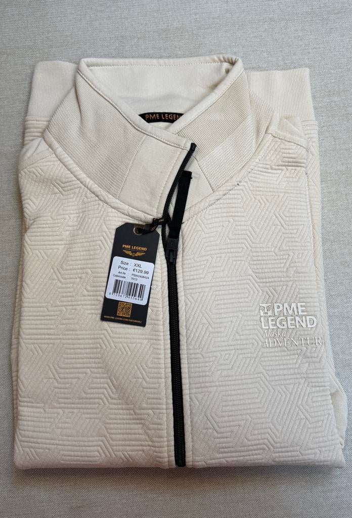 PME Legend SWEAT JACKET MET RITSSLUITING XXL, ., Beige, Nieuw, Overige maten