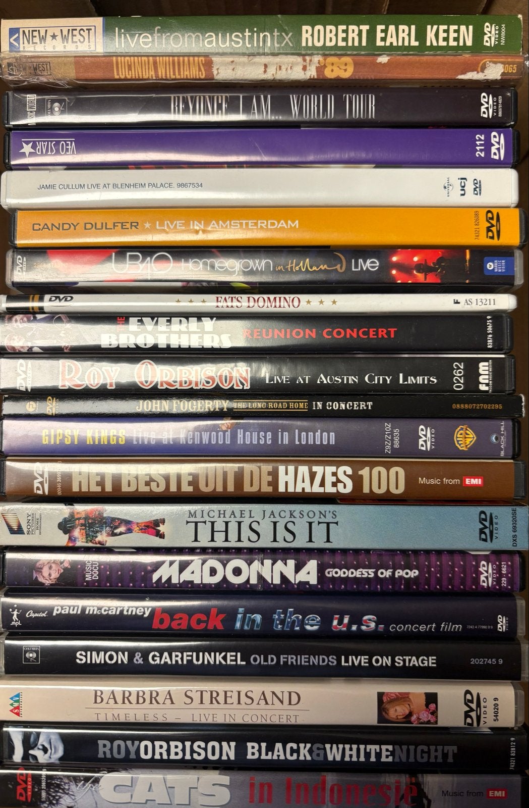 20 DVD's: Muziekconcerten en Documentaires, Alle leeftijden, Nederlands, Ophalen of Verzenden, Concert