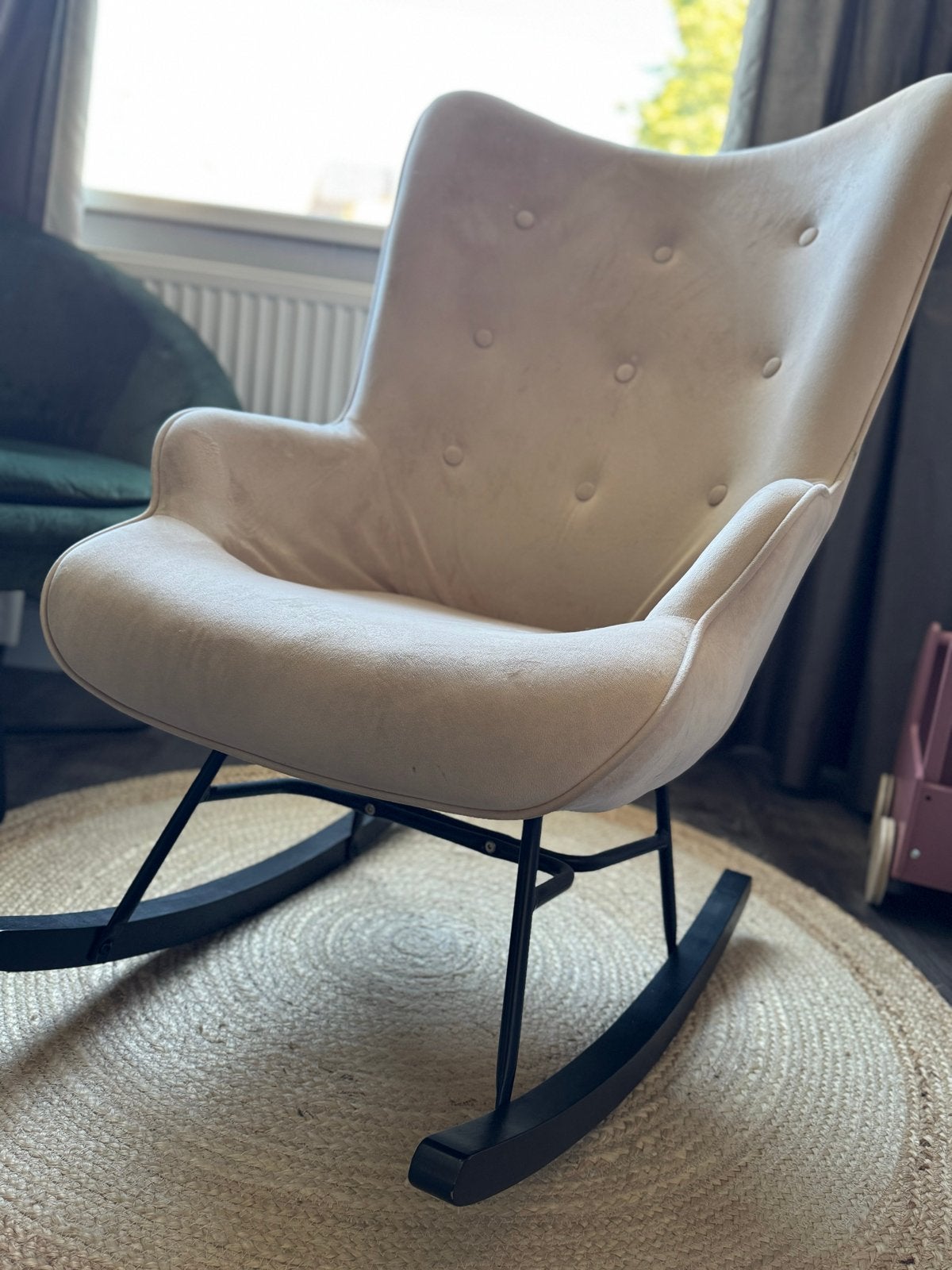 Comfortabele Schommelstoel - Crème/Beige van Aemely, Overige kleuren, Ophalen of Verzenden, Zo goed als nieuw, Eén