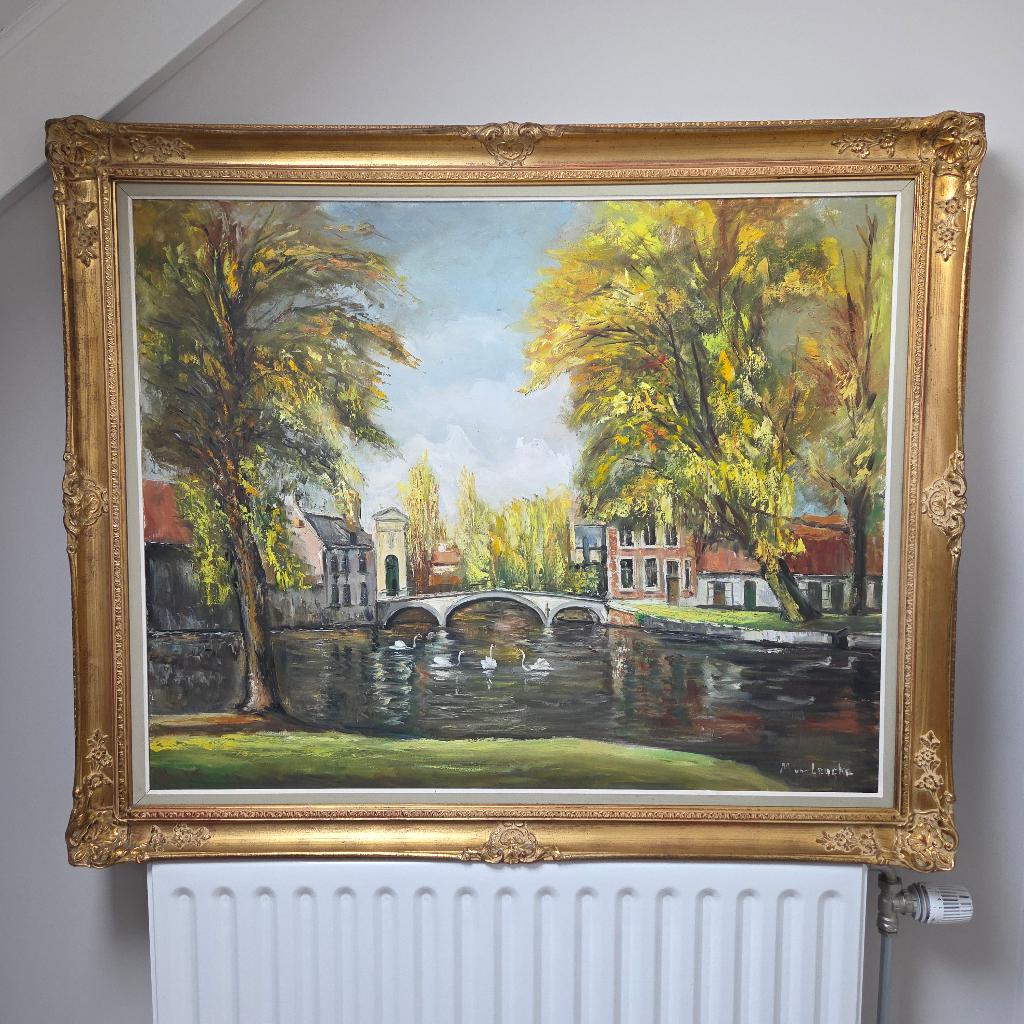 Stadsgezicht Brugge (Minnewater) Marcel Van Loocke 1907–1990, Antiek en Kunst, Ophalen