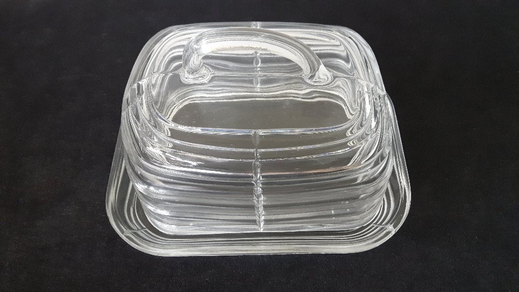 (B) Glazen art deco kaastolp, Overige typen, Ophalen of Verzenden, Overige stijlen, Glas
