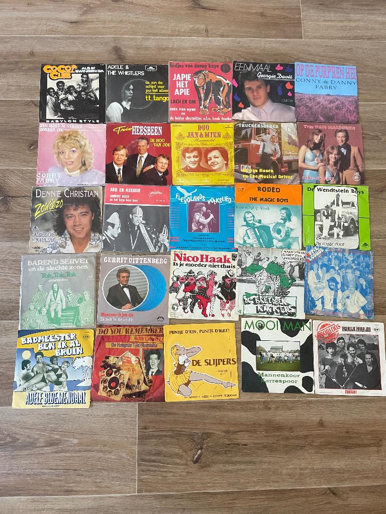 Partij van 50 Nederlandstalige singles, Gebruikt, 7 inch, Single, 1970 - 1979