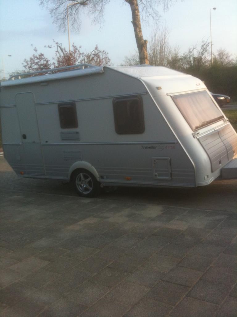 Caravan Kip Traveller 41 TDB, Caravans en Kamperen, Caravans, Particulier, tot en met 4, 750 - 1000 kg, Kleine zit, Kip, Frans bed