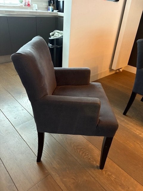 luxe eetkamerstoelen 6 stuks, donker grijs, z.g.a.n., Huis en Inrichting, Stoelen, Overige materialen, Stoel, Stoel, Ophalen of Verzenden