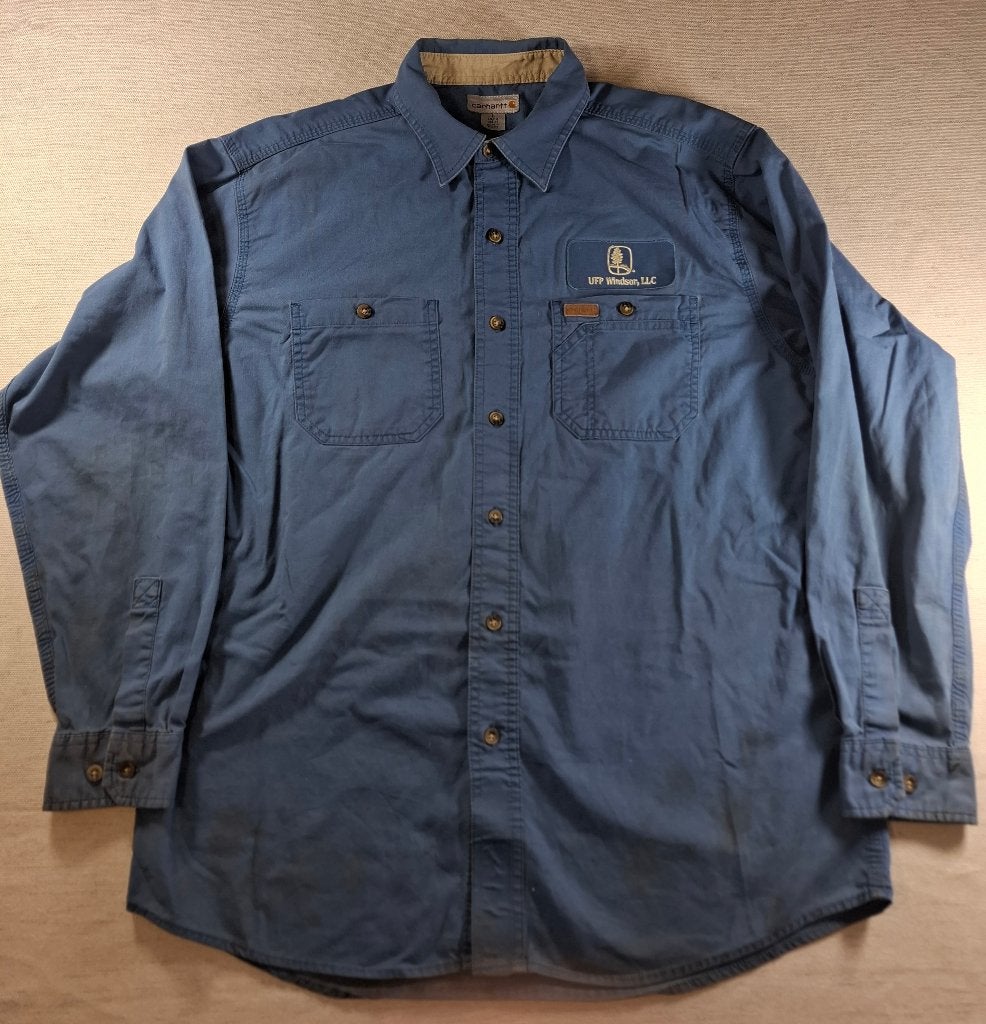 Carhartt Werkkleding Overhemd – Blauw, Maat L, Carhartt, Halswijdte 41/42 (L), Gedragen, Verzenden