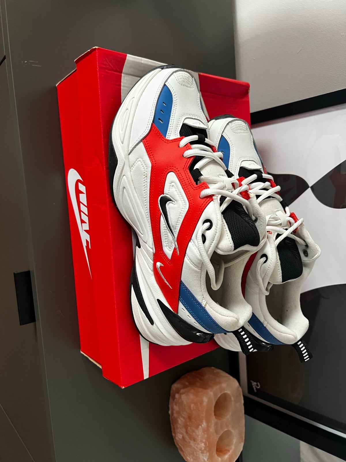 Nike M2K Tekno Sneakers - Wit, Rood, Blauw - Maat 42, Ophalen of Verzenden, Nieuw, Wit, Sneakers of Gympen