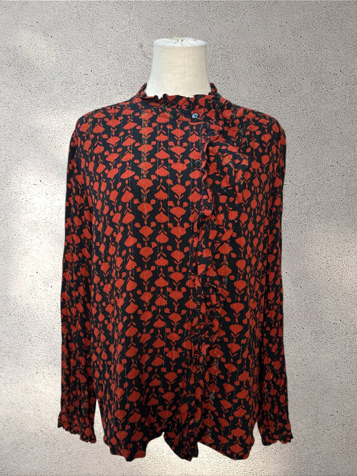 Fabienne Chapot blouse met ruches en bloemenprint, Kleding | Dames, Blouses en Tunieken, Ophalen of Verzenden, Zo goed als nieuw
