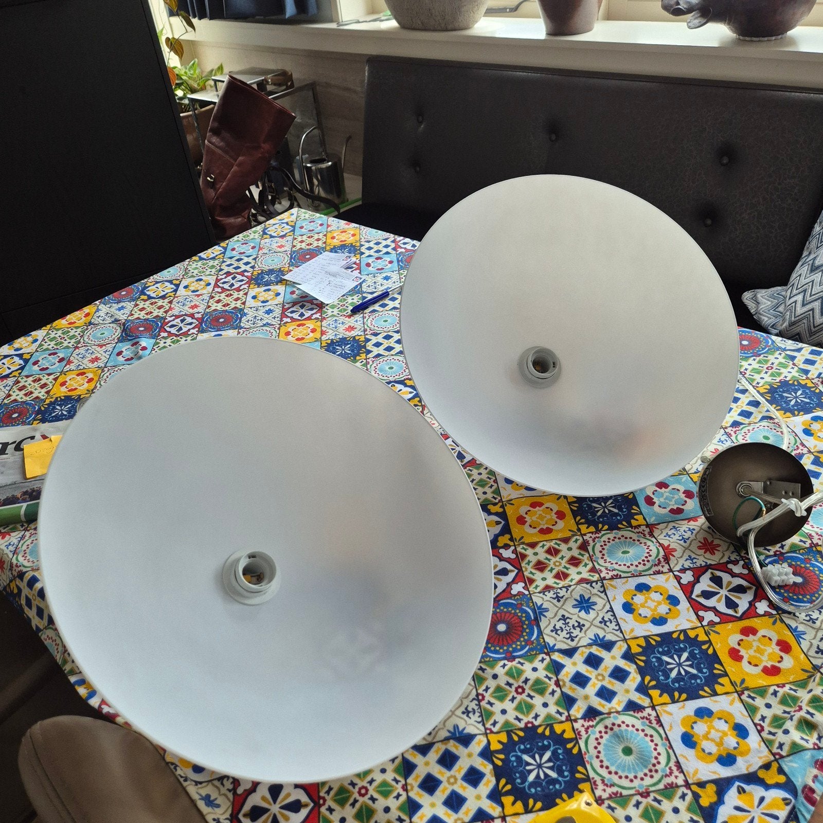 Lindby Plafondlampen Set - 2 stuks, E27 fitting, Ophalen, Gebruikt, E27 (groot), Glas