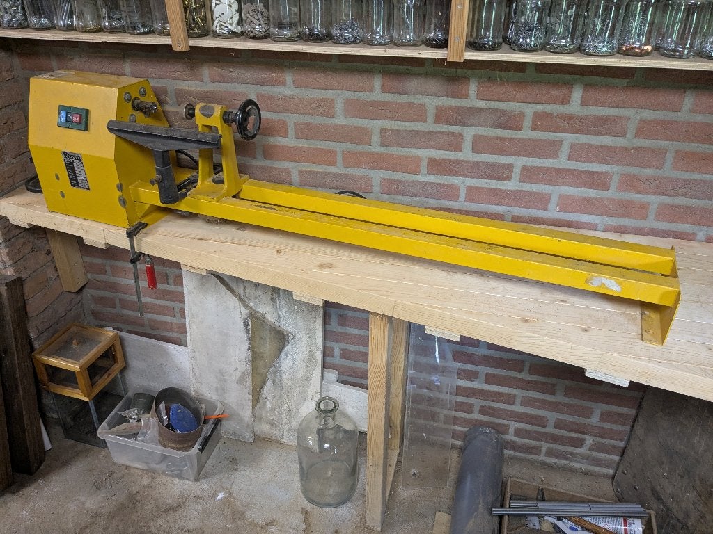 Ferm WL1000 houtdraaibank + bijtelset, Doe-het-zelf en Verbouw, Ophalen, Gebruikt, Houtdraaibank, 500 tot 1000 mm