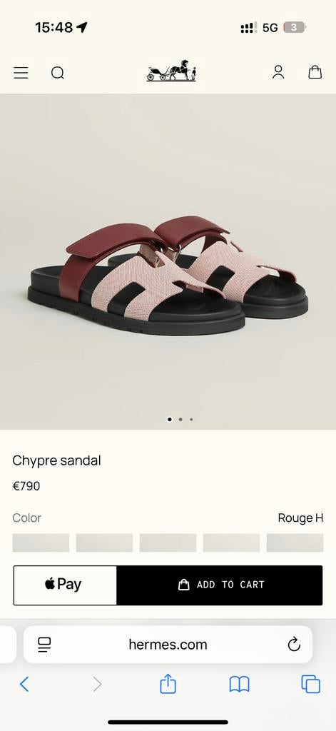 Hermès Chypre Sandalen - Rouge H, Ophalen of Verzenden, Zo goed als nieuw, Rood, Sandalen of Muiltjes