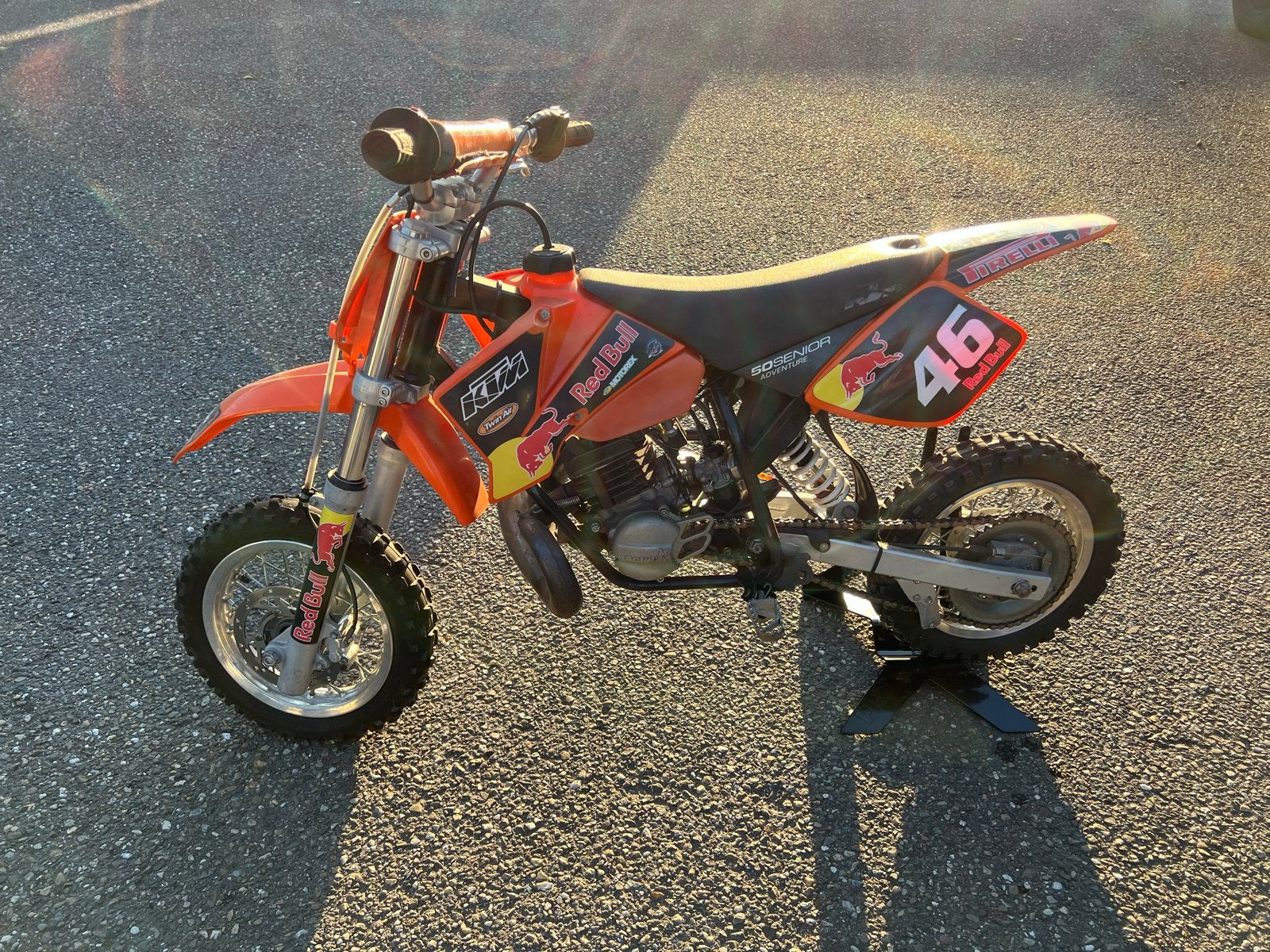 KTM Mini Cross 50 Senior Adventure - Dirtbike, Fietsen en Brommers, Minibikes, Midibikes en Pitbikes, Ophalen, Gebruikt, Schijfrem