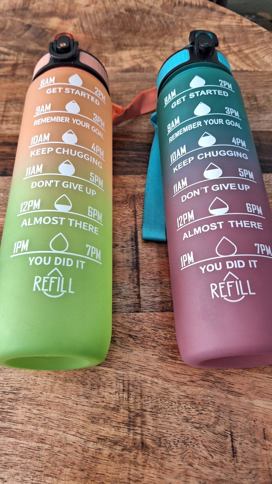Motivatie drinkfles 2 liter met tijdsaanduiding per stuk, Ophalen of Verzenden, Nieuw
